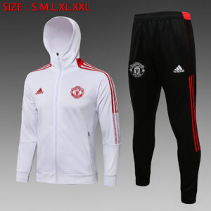 Dres Komplet s kapuljačom Manchester United 21/22 – bijeli, crveni detalji
