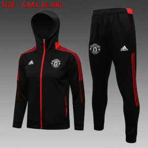 Dres Komplet s kapuljačom Manchester United 21/22 – crni, crveni detalji