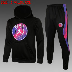 Dres Komplet s kapuljačom PSG Jordan 21/22 – crni