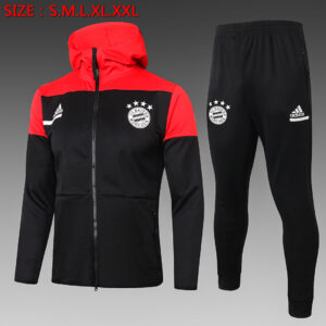Dres Komplet s kapuljačom Bayern München 20/21 – crni, crveni detalji