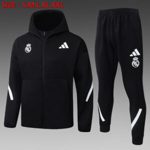 Dres Komplet s kapuljačom Real Madrid 25/26 – crni