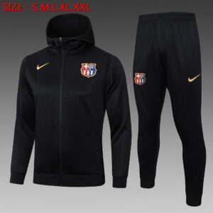 Dres Komplet s kapuljačom Barcelona 24/25 – crni