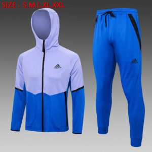 Dres Komplet s kapuljačom Adidas 23/24 – plavo-zeleni, svijetloljubičasti detalji