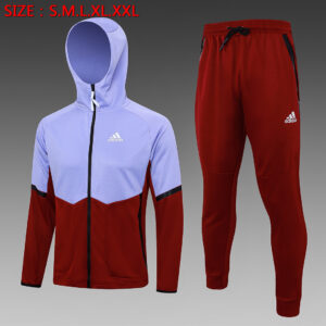 Dres Komplet s kapuljačom Adidas 23/24 – svijetloljubičasti, crveni detalji