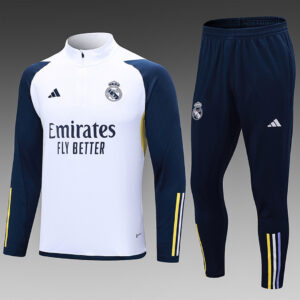 Dres Trening komplet Real Madrid 23/24 – bijeli, polovični patentni zatvarač