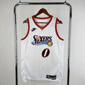 Dres NBA dres Philadelphia 76ers 2026 retro bijeli – Maxey, broj 0