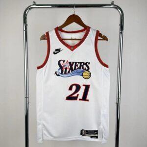 Dres NBA dres Philadelphia 76ers 2026 retro bijeli – Embiid, broj 21