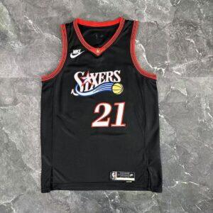 Dres NBA dres Philadelphia 76ers 2026 retro crni – Embiid, broj 21
