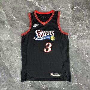 Dres NBA dres Philadelphia 76ers 2026 retro crni – Iverson, broj 3