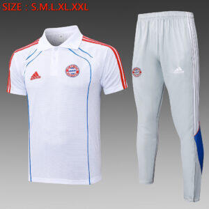 Dres Retro polo majica Bayern München 25/26 – bijela s plavim detaljima