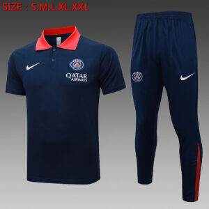Dres Polo majica PSG 25/26 – tamnoplava s crvenim ovratnikom