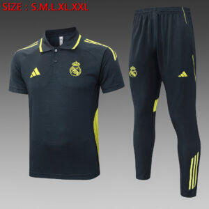 Dres Polo majica Real Madrid 25/26 – tamnosiva sa zelenim prugama
