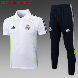 Dres Retro polo majica Real Madrid 25/26 – bijela sa zelenim detaljima